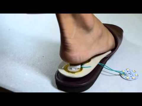 A device that harnesses the energy of your steps to make electricity