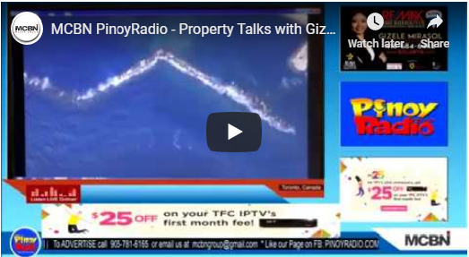 MCBN PinoyRadio – Property Talks with Gizele Mirasol October 6, 2019